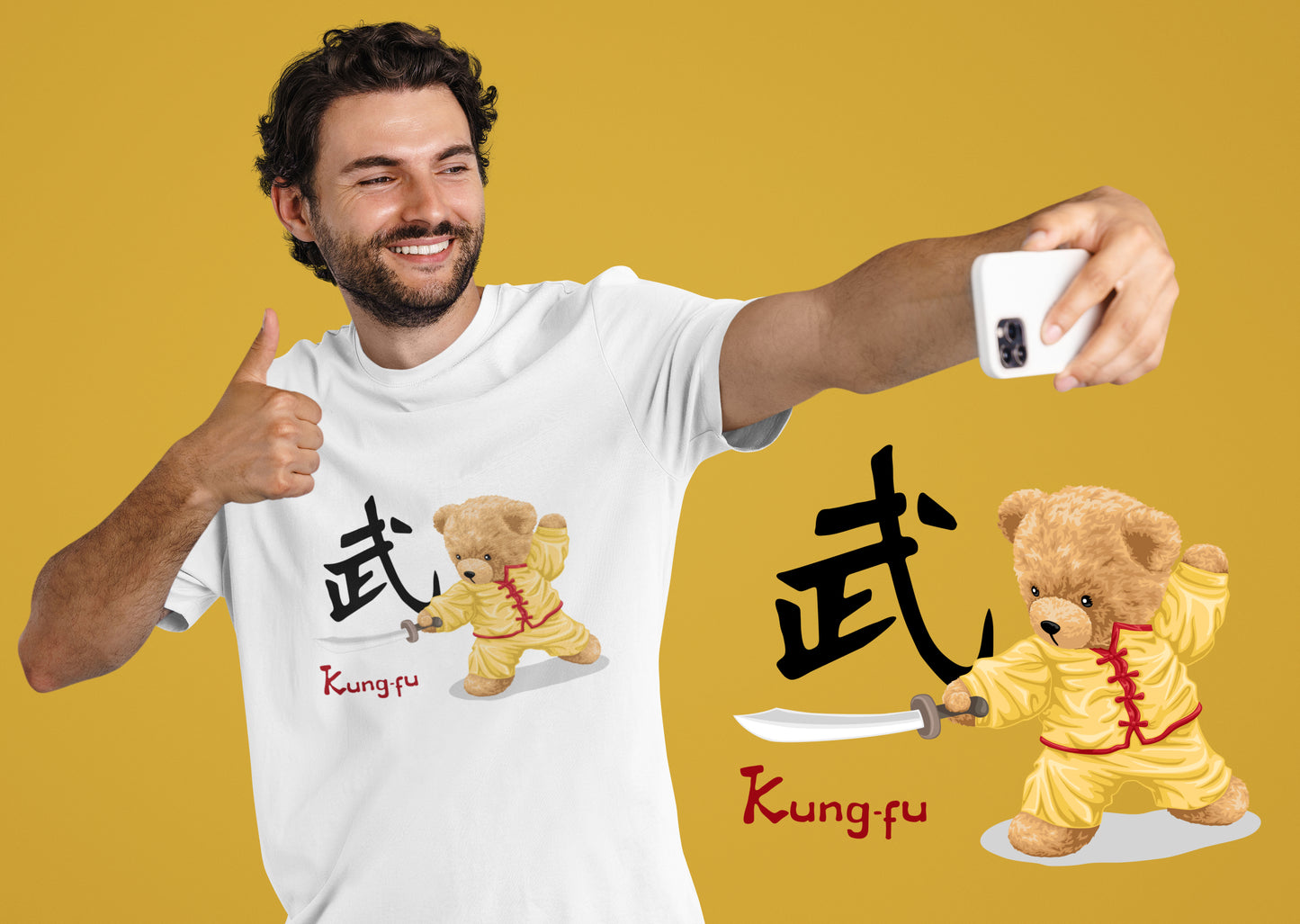Kung-Fu - Uniseks Beren T-Shirt 🐻🐻🐻