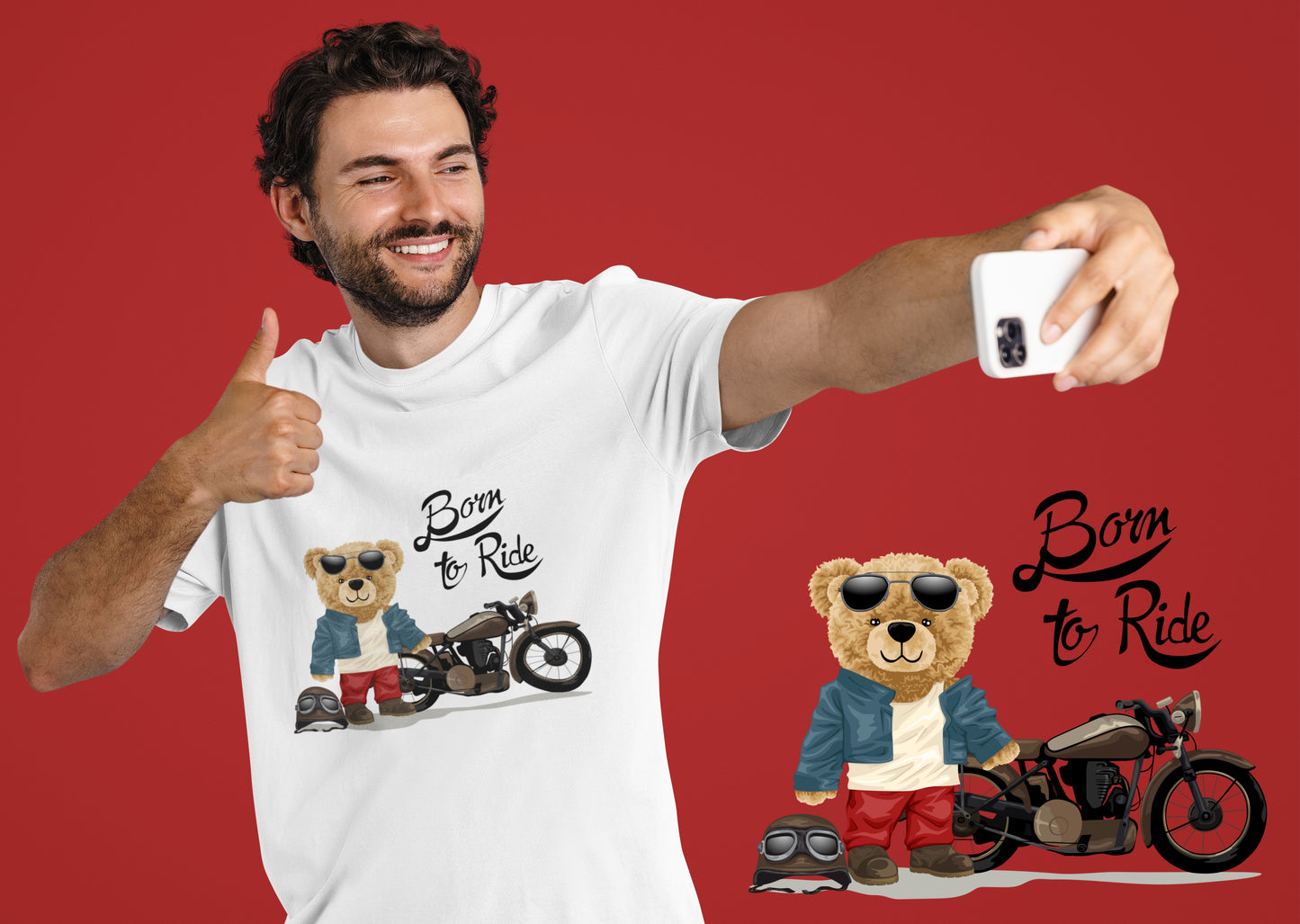 Born to Ride - Uniseks Beren T-Shirt 🐻🐻🐻