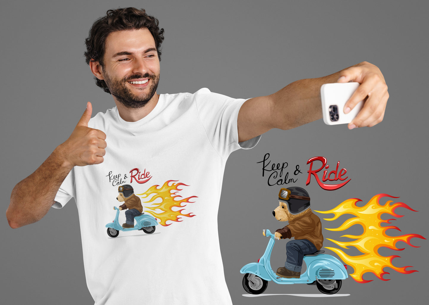 Keep Calm & Ride - Uniseks Beren T-Shirt 🐻🐻🐻