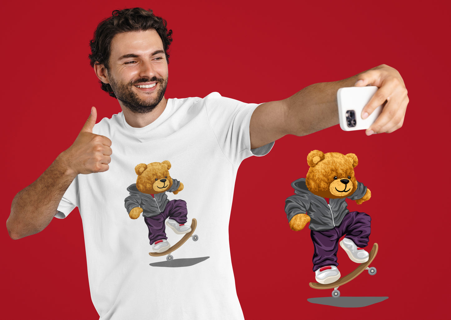 Skater - Uniseks Beren T-Shirt 🐻🐻🐻