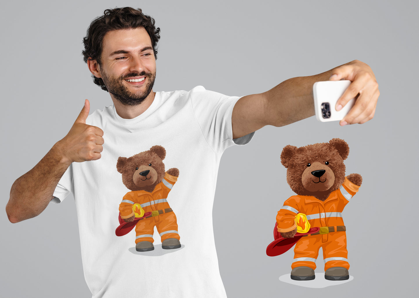 Brandweerman - Uniseks Beren T-Shirt 🐻🐻🐻
