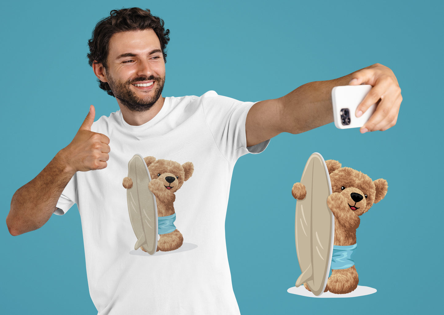 Surfer - Uniseks Beren T-Shirt 🐻🐻🐻