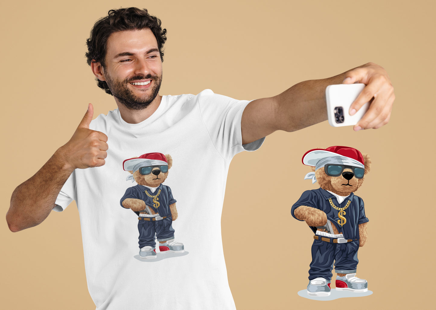 Bling Bling Gangster - Uniseks Beren T-Shirt 🐻🐻🐻