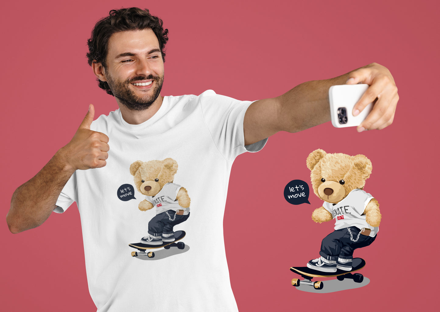 Skater - Uniseks Beren T-Shirt 🐻🐻🐻